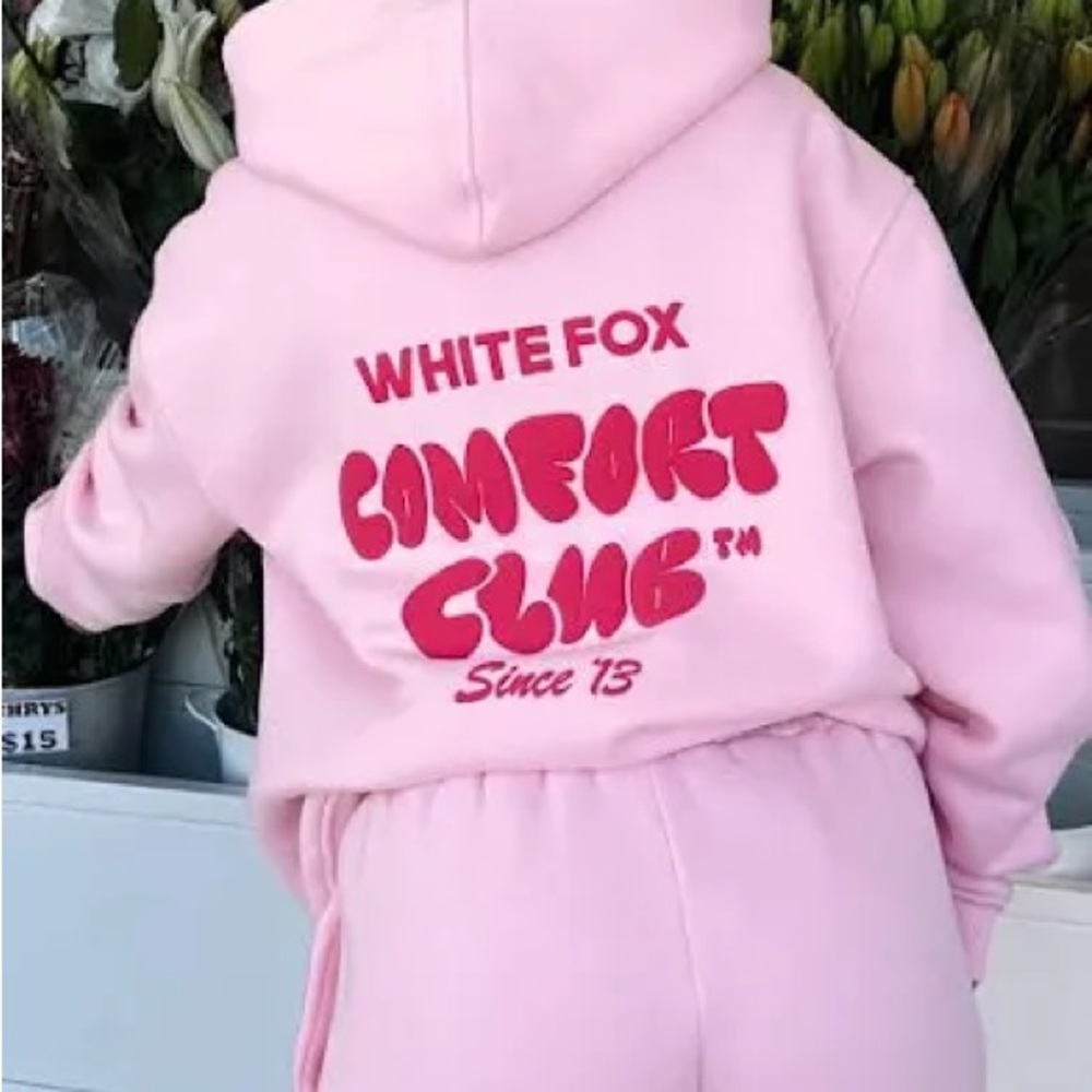 White Fox Boutique Pink Hoodie Comfort Club Hoodie